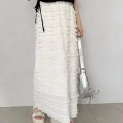 OLIVE des OLIVE カットフリルロングスカート