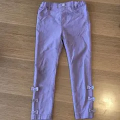 薄紫 リボン付き 長ズボン 110