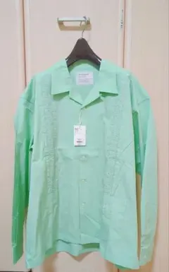 BAYFLOW ベイフロー キューバシャツ グリーン L 花柄 体型カバー 刺繍