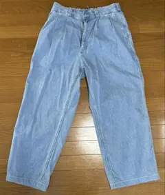 【即日発送】GU ライトブルー ワイドパンツ　股下71