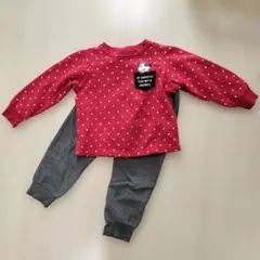 110cm GU Disney ミニーちゃん 赤 水玉 女の子 パジャマ