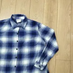 US古着 Dickies ディッキーズ チェック柄ネルシャツ ブルー 青 XL