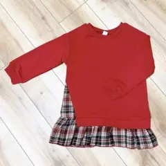 チェックワンピース 5Y