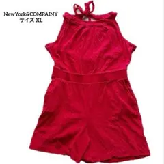 【美品】NY & C NewYork&COMPAINYノースリーブ赤ワンピース