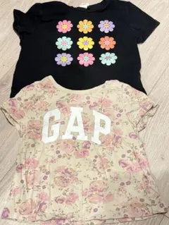 SHEIN 花柄Tシャツ 2枚セット 2-3Y