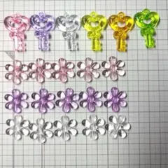 クリアビーズ 鍵 花 まとめ売り