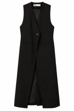 ZARA ロングベスト ブラック