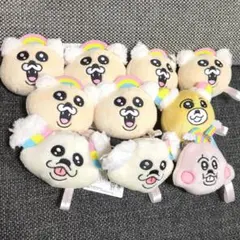 【即日発送】全4種・10こセット／にじどうぶつ　ぬいぐるみフェイスマスコット