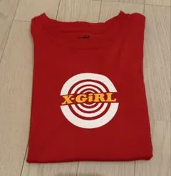 X-GIRL Tシャツ レッド ロゴプリント レディース