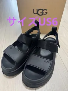 UGG ゴールデングロウ ブラック 厚底　ストラップサンダル