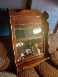 希少　オールドカリモク　コロニアルシリーズ　ウォールミラー　壁掛け　鏡　レトロ