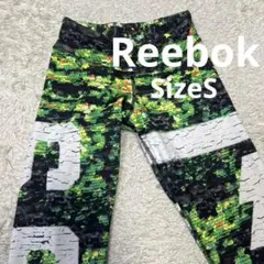 リーボック スパンコールプリント ロゴ レギンス スパッツ ヨガ レディース S