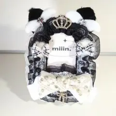 硬質ケースデコ猫耳レースデコ地雷系フレーム トレカケース黒 白推し活 量産型B7