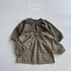 aosta チェック　ブラウス　アオスタ　L 90