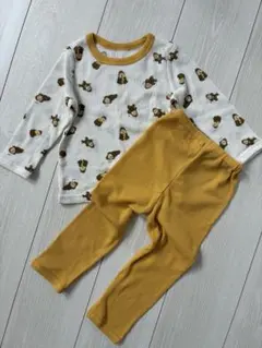 ゴリラ　ワッフルパジャマ　ベビーパジャマ size90