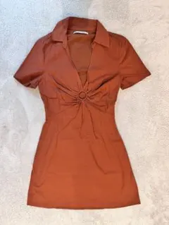 お値下！未使用★Abercrombie & Fitch★半袖オレンジワンピースS