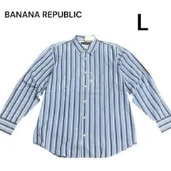 新品・未使用⭐️バナナリパブリック　シャツ　ストライプ　長袖　L