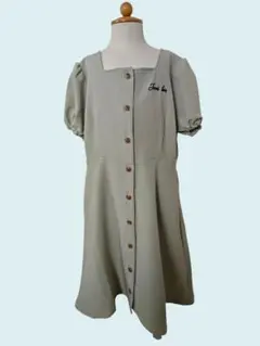 130cm]JENNYloveボタン付き編み上げ半袖ワンピース