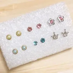 【M76】樹脂ピアス6ペア☆小さめパステルカラーセット