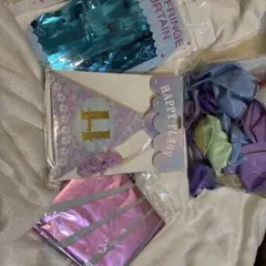 バースデーパーティーバルーン、ガーランド装飾セット 4点