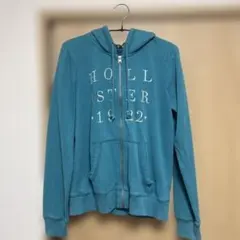 HOLLISTER ジップアップパーカー Lサイズ 青