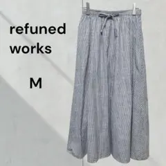 refined works ストライプ　スカート ナチュラル