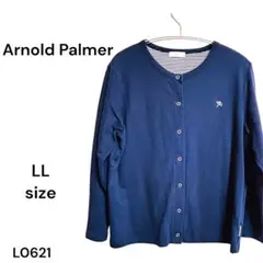 ★美品★Arnold Palmer ネイビー カーディガン LL ワンポイント
