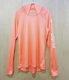 コロンビア ロゴプリント Ｔシャツ フーデッド長袖 S 橙 アウトドアのサムネイル