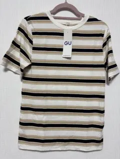 【新品未使用タグ付き】GU ストライプ 半袖Tシャツ