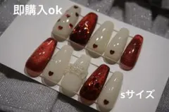 バレンタインネイル　ハートデザイン ハートホロ　韓国　ネイルチップ 10個セット