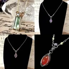 専用ページ☆天然石 グリーン トルマリン原石☆ワイヤーラップ アートジュエリー