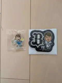 【新品未使用】オリックスバファローズ 九里亜蓮投手キーホルダー ワッペン セット
