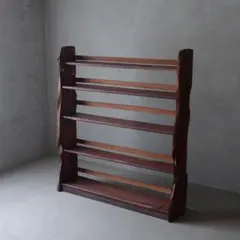 5段木製本棚　収納棚 陳列棚 飾り棚 シェルフ ラック 古家具 古道具 骨董