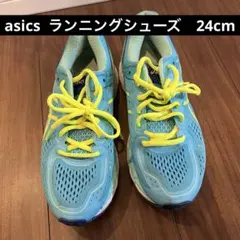 ASICS ランニングシューズ 青/黄　24cm