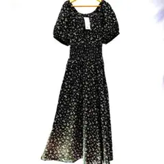 ✨新品タグ付✨ユニクロ ボリュームスリーブワンピース L グリーン 人気ライン