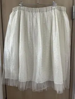 着用イメージ画像あり 大きいサイズ 3L フレアスカート ひざ丈