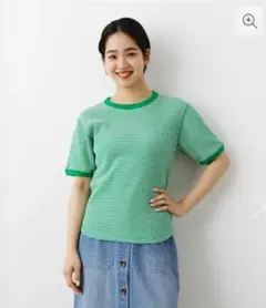 ボーダーリブＴシャツ