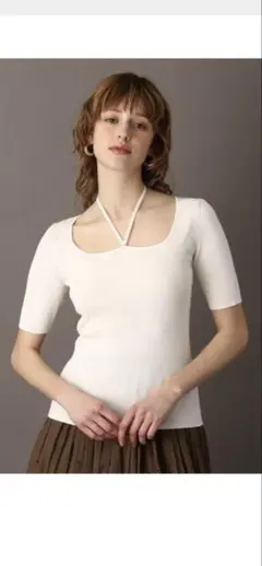 DRESSTERIOR 2way リブニット ホワイト 36のサムネイル