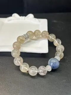 【パンダの工房】天然石パワーストーンカイヤナイトデザインブレスレット