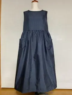 大島紬ピンタックジャンパースカート　正絹　（M〜L）