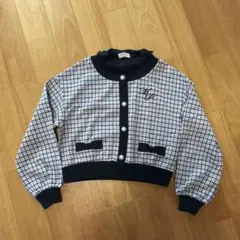 メゾピアノjunior 重ね着風チェック柄トップス