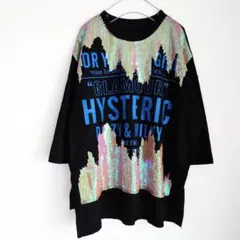 美品 スパンコール オーバーサイズ Tシャツ Mサイズ ド派手 ビッグサイズ 黒
