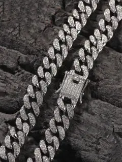 ブリンブリン キューバンチェーン ネックレス シルバー 喜平 極太ジルコニア