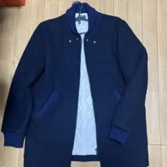 ネイビー ウール混合 コート
