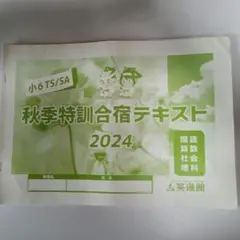 英進館小学6年生TS、SA2024年秋季特訓合宿テキスト1 冊