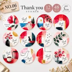 Thank youシール 48枚 12デザイン