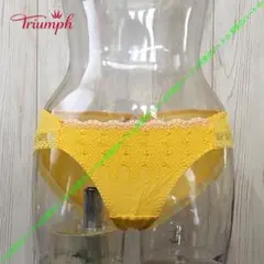 【送料無料】新品 トリンプ 縁取りのストレッチバックレースショーツ M イエロー
