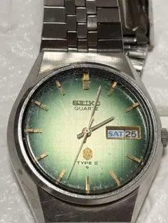 た*～様 SEIKO セイコー TYPE II 腕時計 クォーツ グリーン 動作