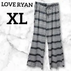 LOVE RYAN 幾何学模様 ワイドパンツ【XL】ストレッチ　派手　海外