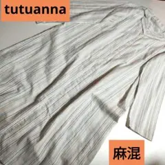 tutuanna・チュチュアンナ・ルームウェア・長袖シャツワンピース・ロング丈F